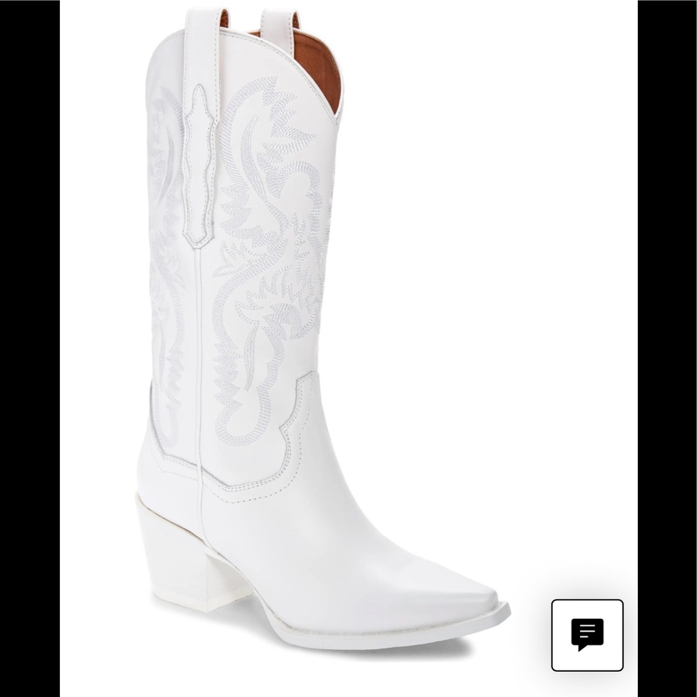Jeffrey Campbell White Heeled Western Boots